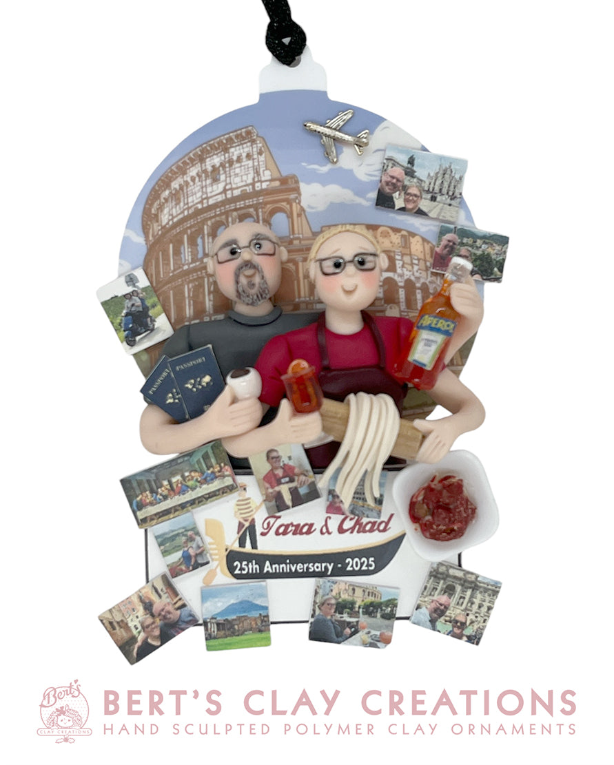 CUSTOM Travel Couple Ornament Submission Quote - Bert's Clay Creations