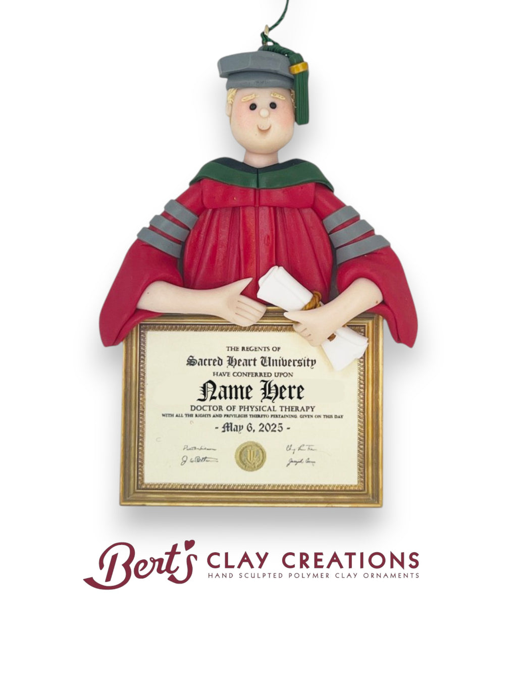 Doctorate Graduate Ornament - Basic Version Wearing Hood