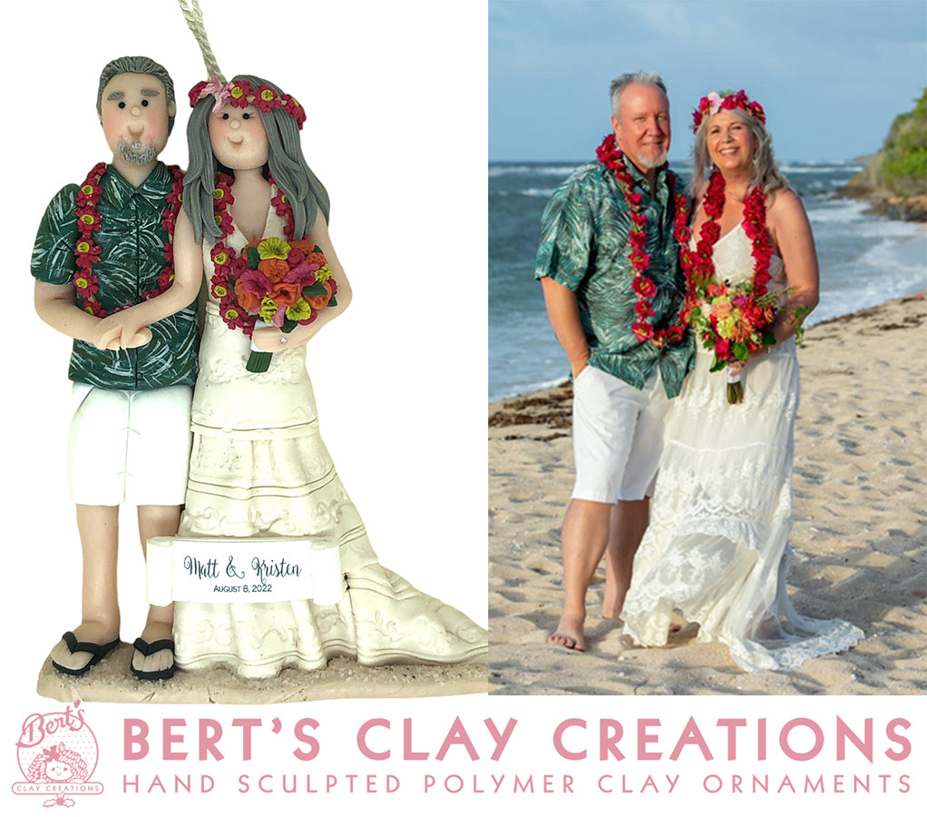NOT AVAILABLE - CUSTOM BRIDE & GROOM Wedding Ornament Submission Quote - Bert's Clay Creations
