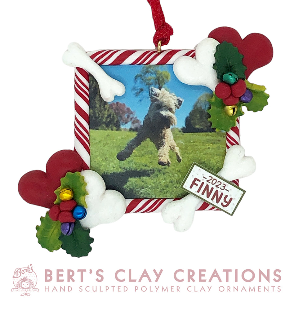 Pet Photo Ornament - Dog, Cat or Horse - Bert's Clay Creations