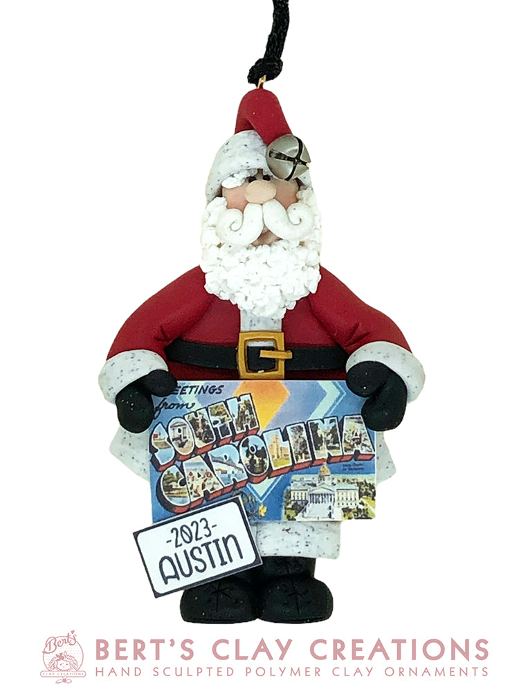 Santa State's Greetings - Bert's Clay Creations