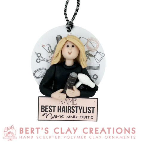 Hair Stylist Ornament - Bert's Clay Creations