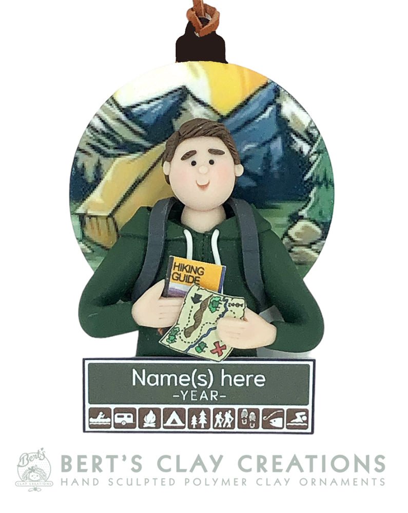 Hiker or State Parks Ornament - Bert's Clay Creations