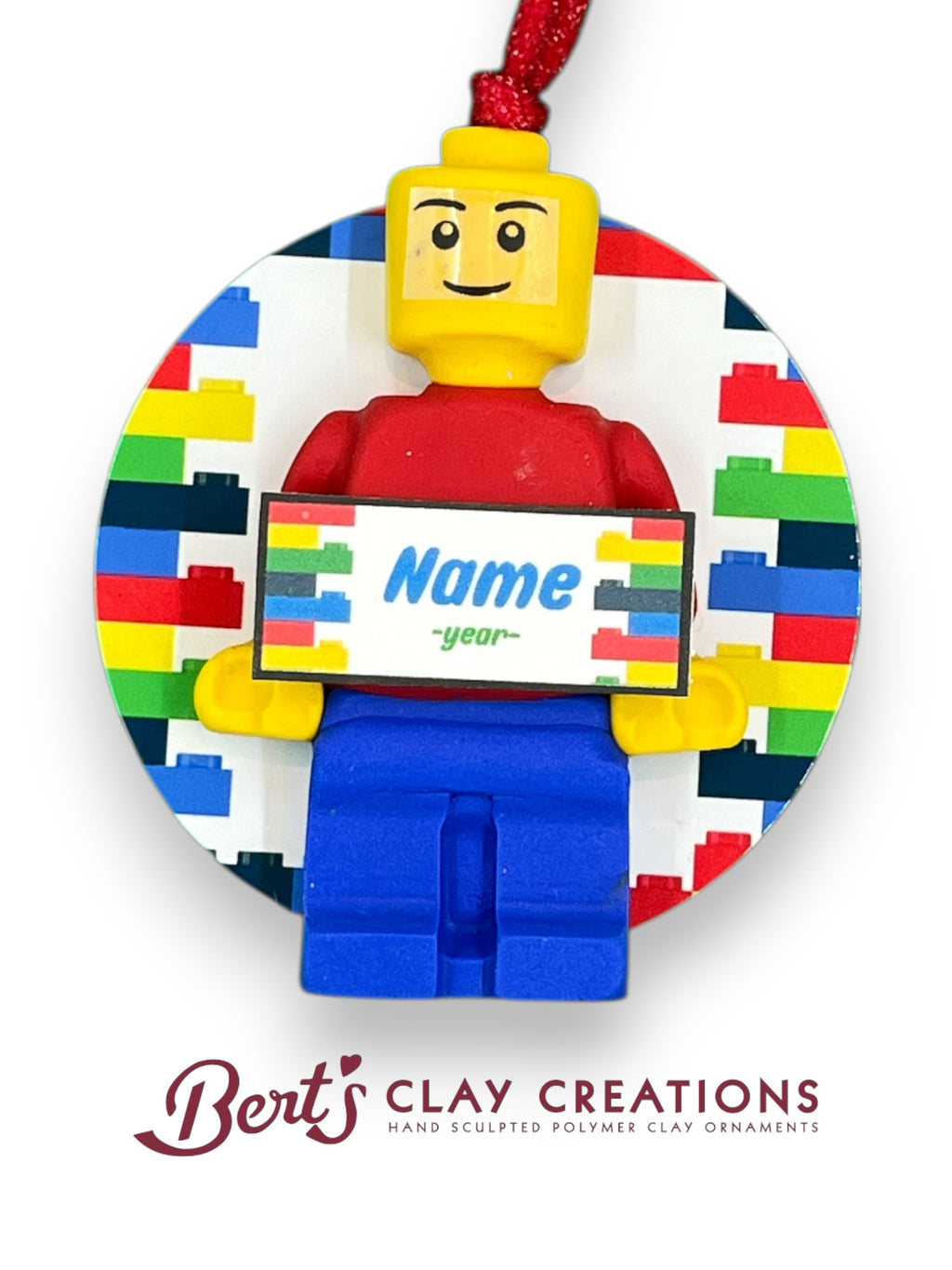 Custom Lego - Style Ornament – Personalized Name & Year