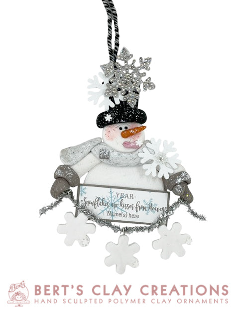 Snowman With Snowflake Add-ons - Bert's Clay Creations