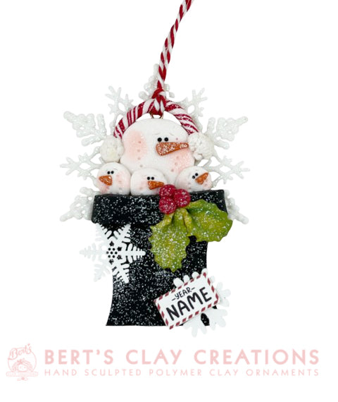 All Bundled Up Snowman Family Ornament