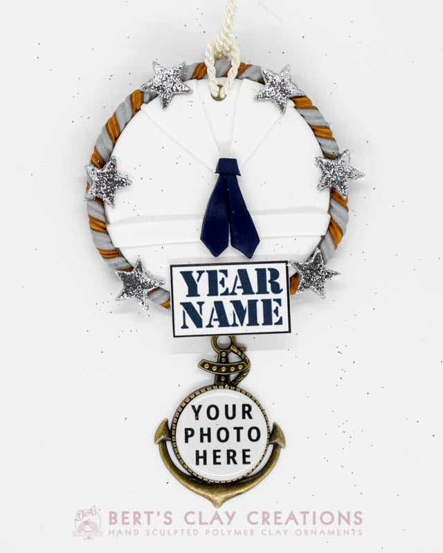 Navy Photo Ornament