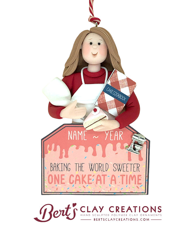 Cake Decorator Ornament - Bert's Clay Creations