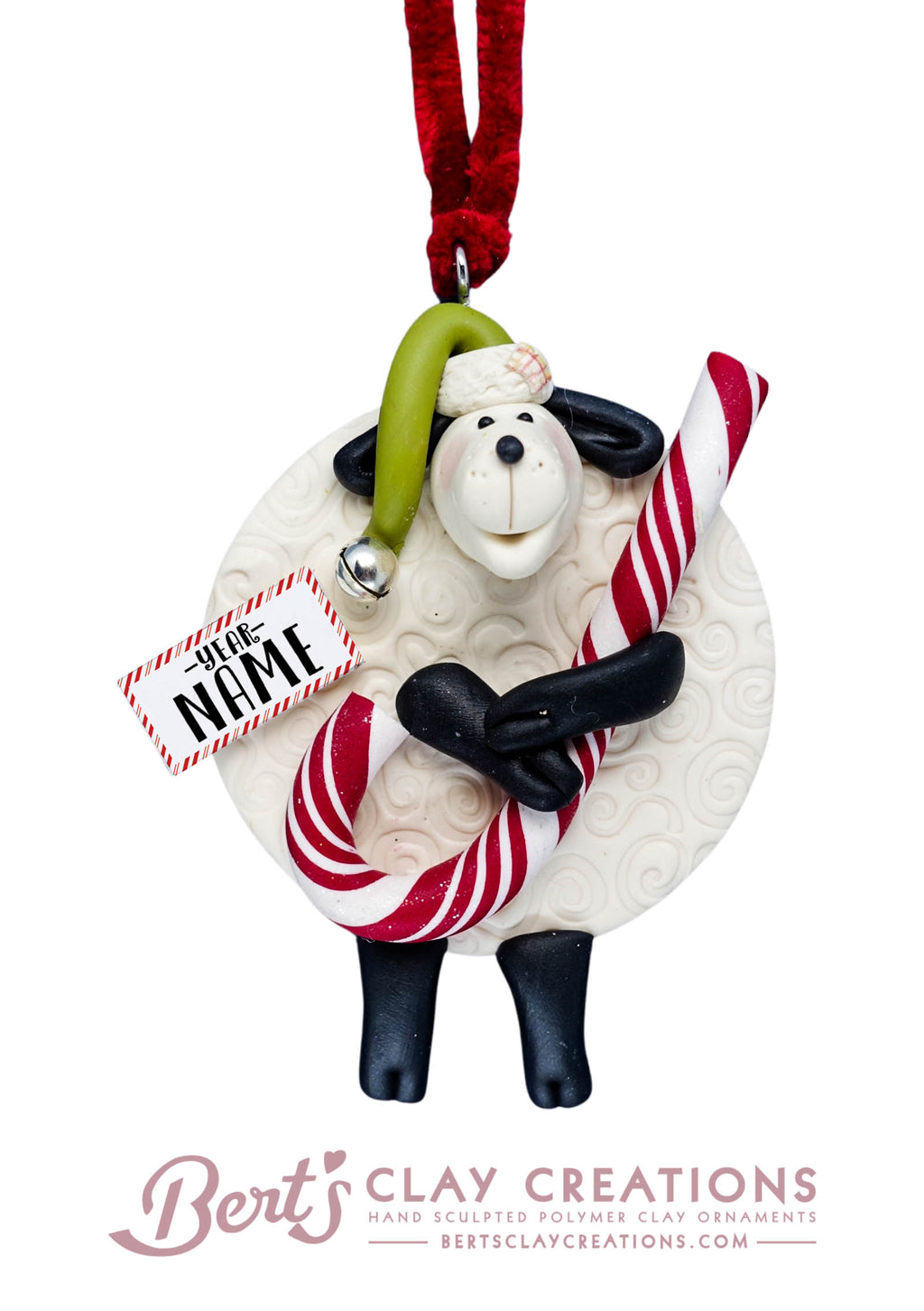 Hallelujah - Candy Cane Sheep Ornament