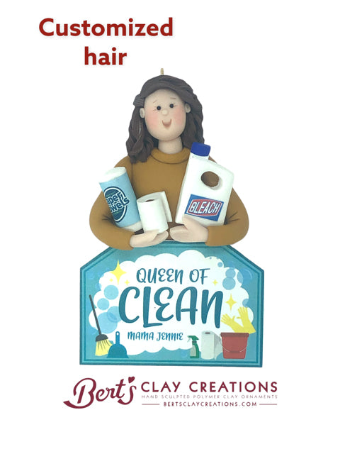 Housekeeper / Maid / Cleaning Lover Ornament - Bert's Clay Creations