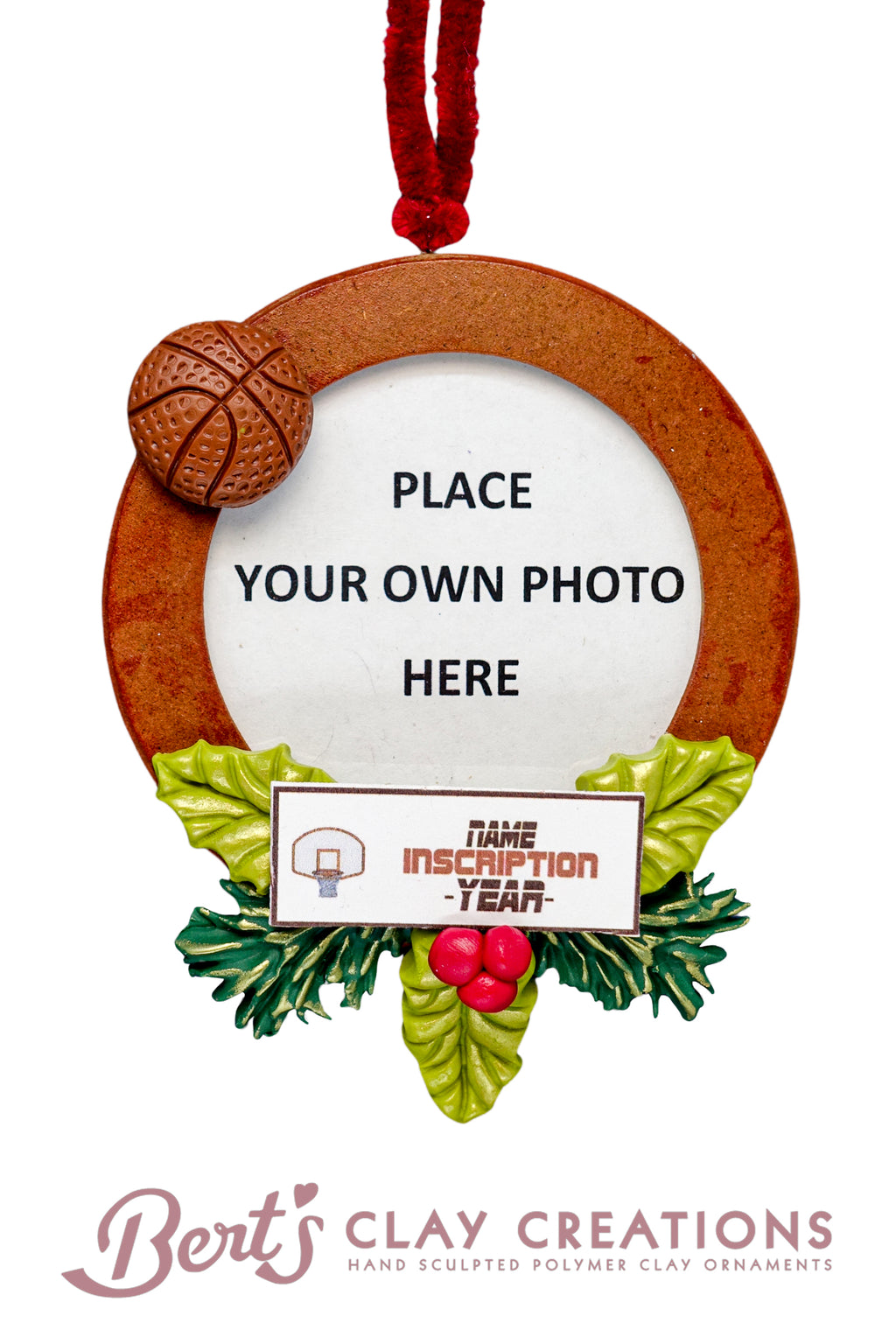 Basketball Player Frame Ornament - Bert's Clay Creations