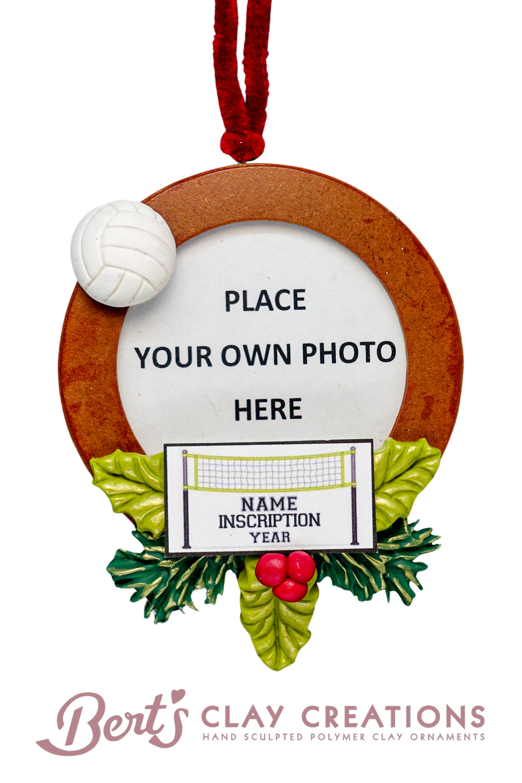 Volleyball Player Photo Ornament - Bert's Clay Creations