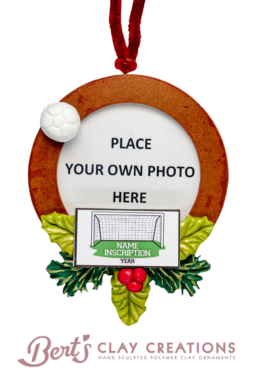 Soccer Player Frame Ornament - Bert's Clay Creations