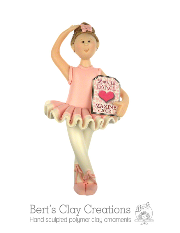 Ballerina Ornament - Bert's Clay Creations