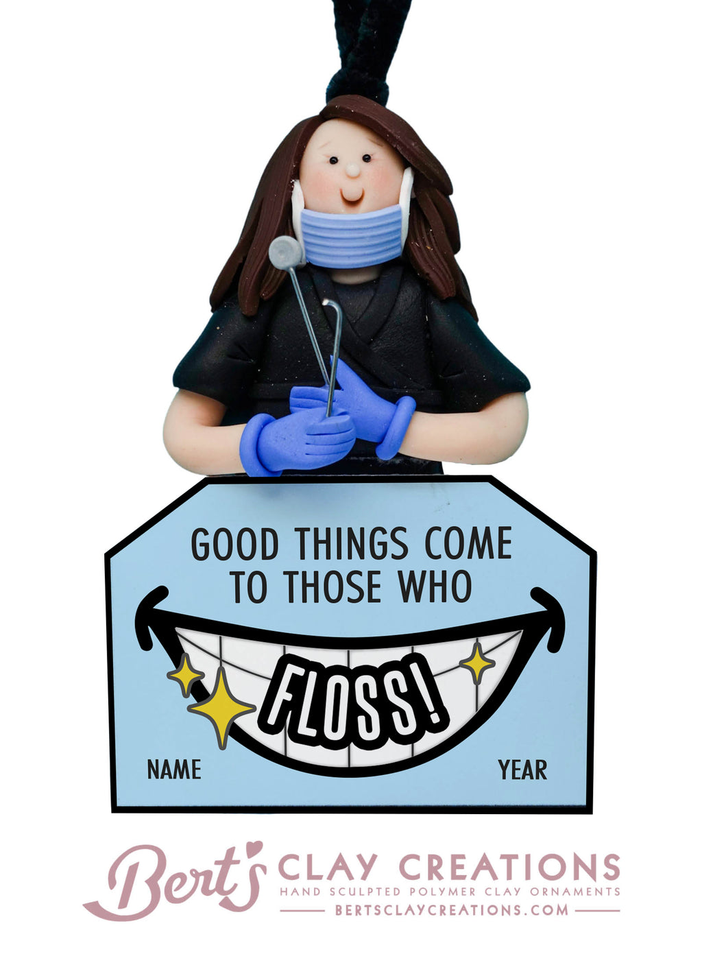 Dental Hygienist Ornament - Bert's Clay Creations