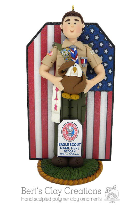 BSA - Eagle Scout Cake Topper AND Ornament Hybrid BASIC - Bert's Clay Creations