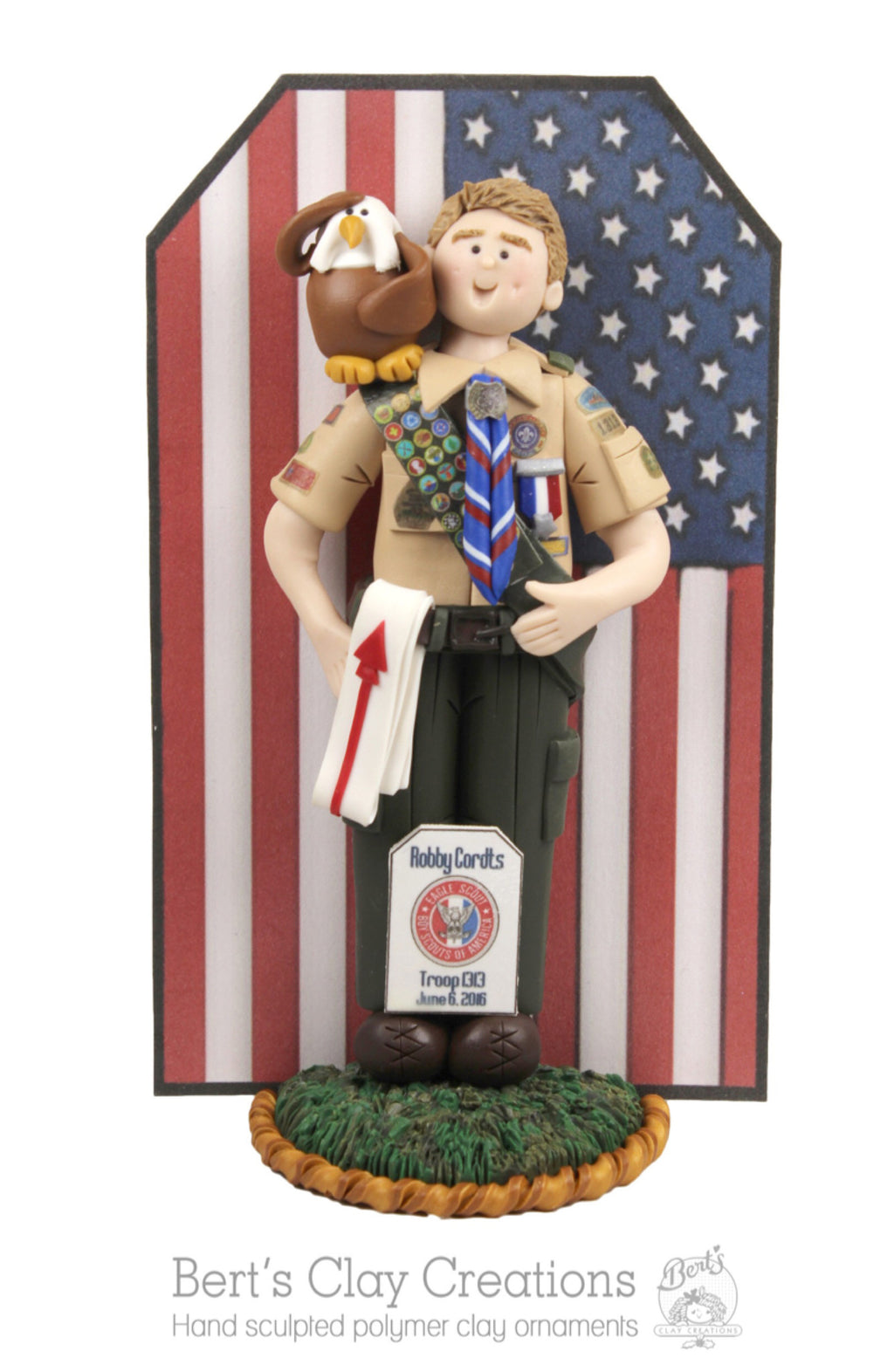 BSA - Eagle Scout Cake Topper AND Ornament Hybrid CUSTOM - Bert's Clay Creations