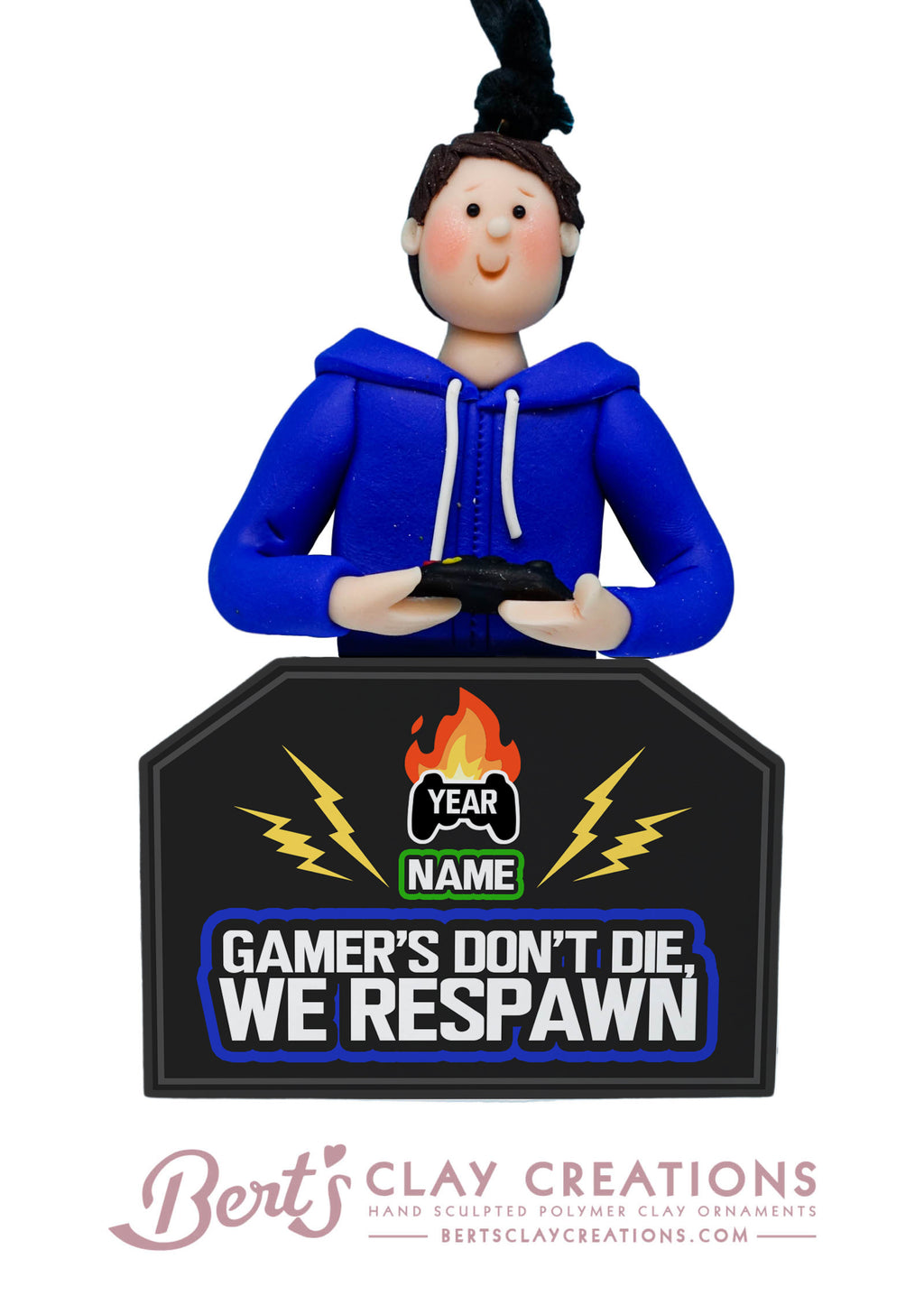 Gamer Ornament - Bert's Clay Creations