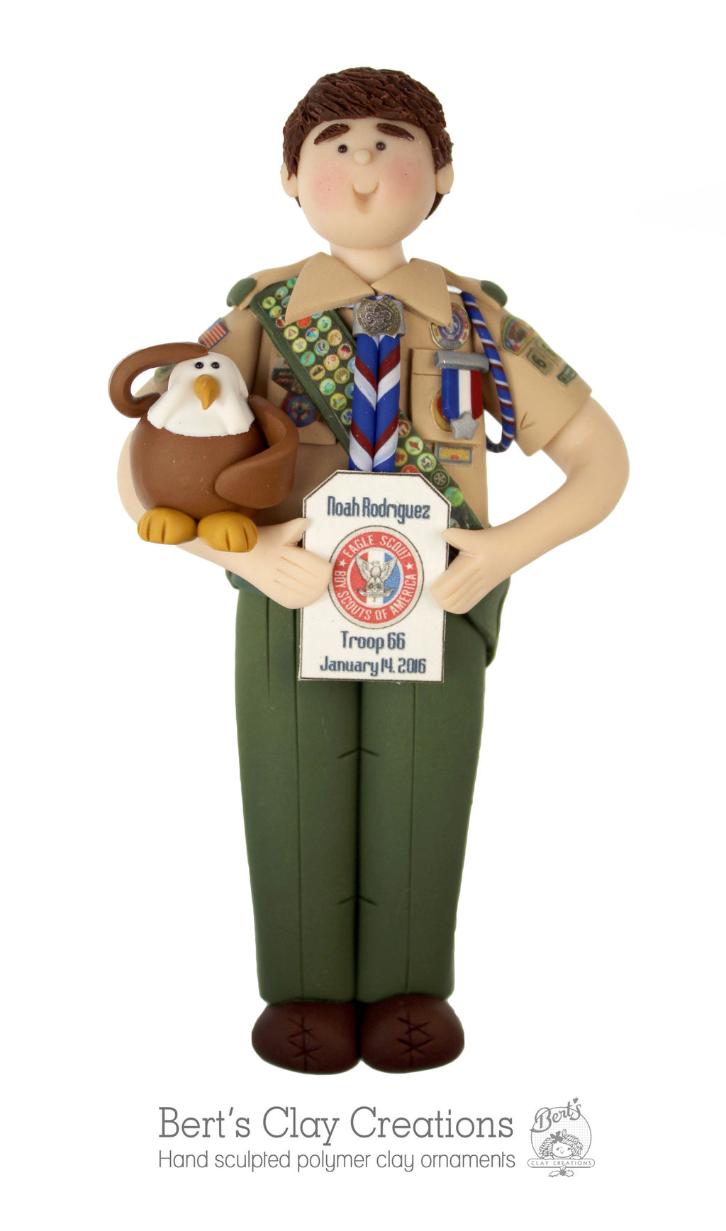 BSA - Eagle Scout Ornament CUSTOM - Bert's Clay Creations