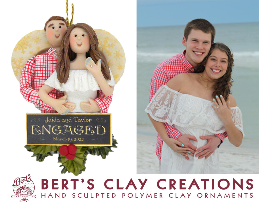 NOT AVAILABLE - CUSTOM Engagement Bust Ornament Submission Quote - Bert's Clay Creations