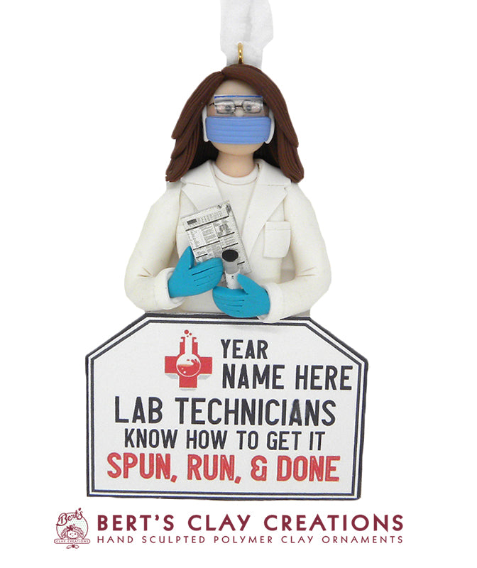 Lab Researcher or Technician Ornament - Bert's Clay Creations