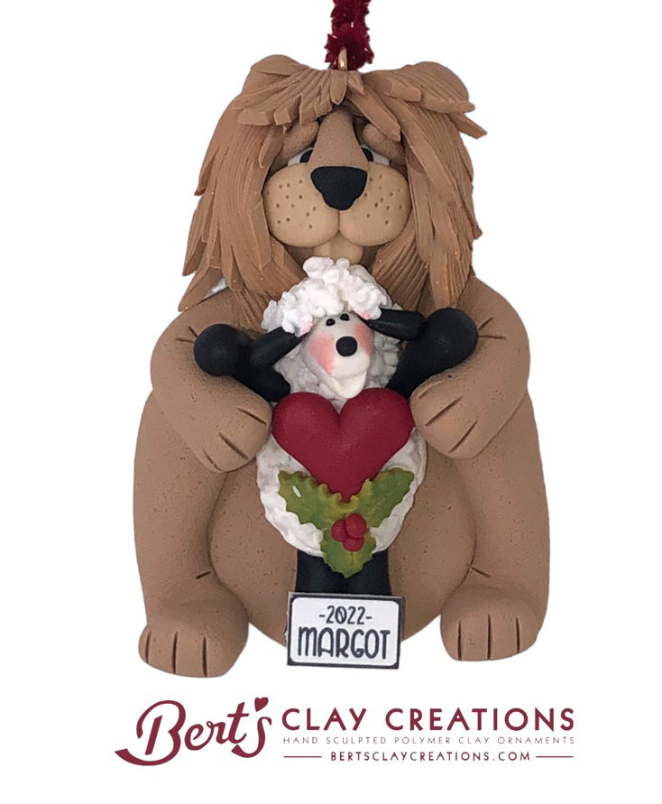 Hallelujah - Lion & Lamb Ornament - Bert's Clay Creations