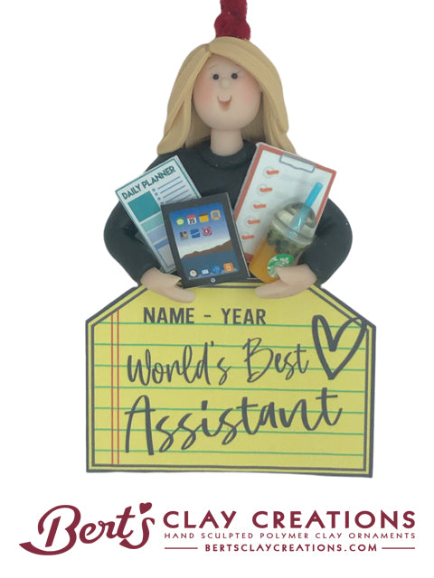 Administrative Assistant - Secretary Ornament - Bert's Clay Creations