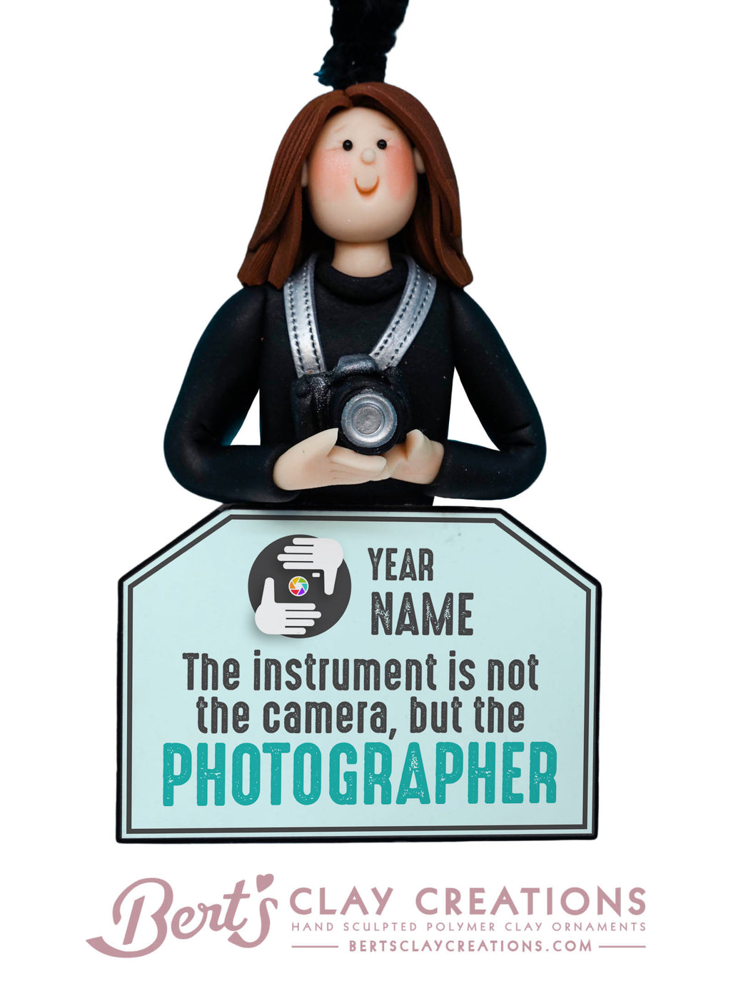 Photographer Ornament - Bert's Clay Creations