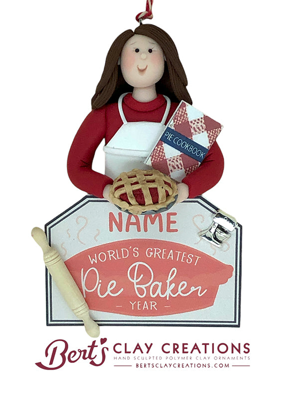 Pie Baker Ornament - Bert's Clay Creations