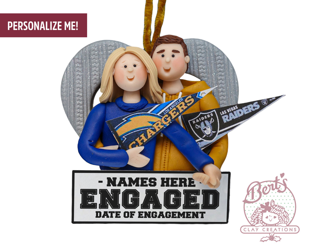 Sports Couple Team Ornament - Bert's Clay Creations