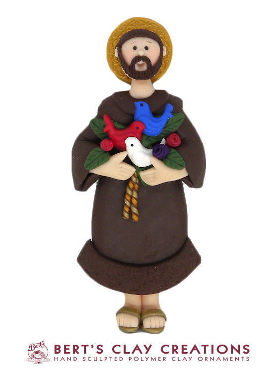 St. Francis Ornament - Bert's Clay Creations