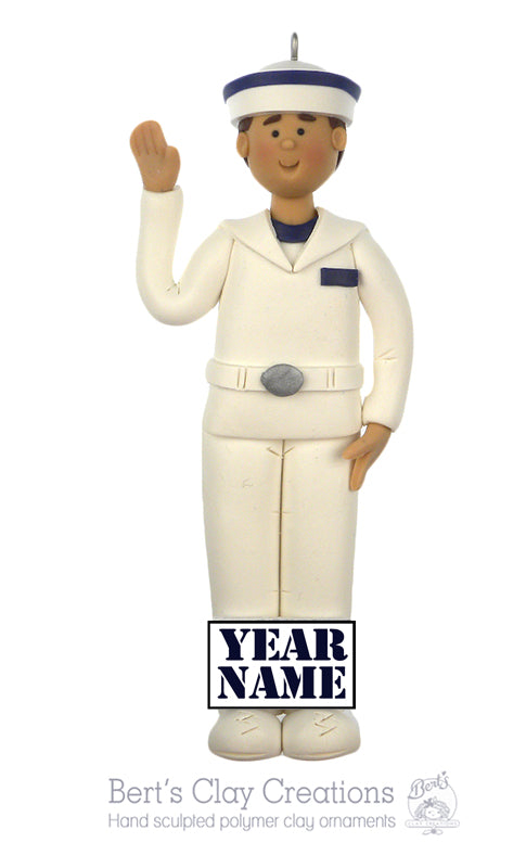 Navy Plebe Ornament - Bert's Clay Creations