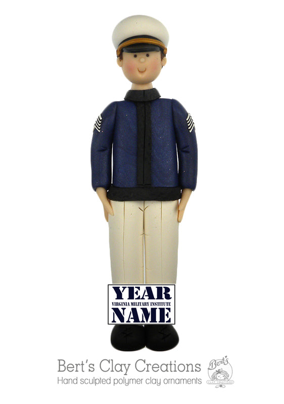 Virginia Tech Corp Cadet Ornament - Bert's Clay Creations