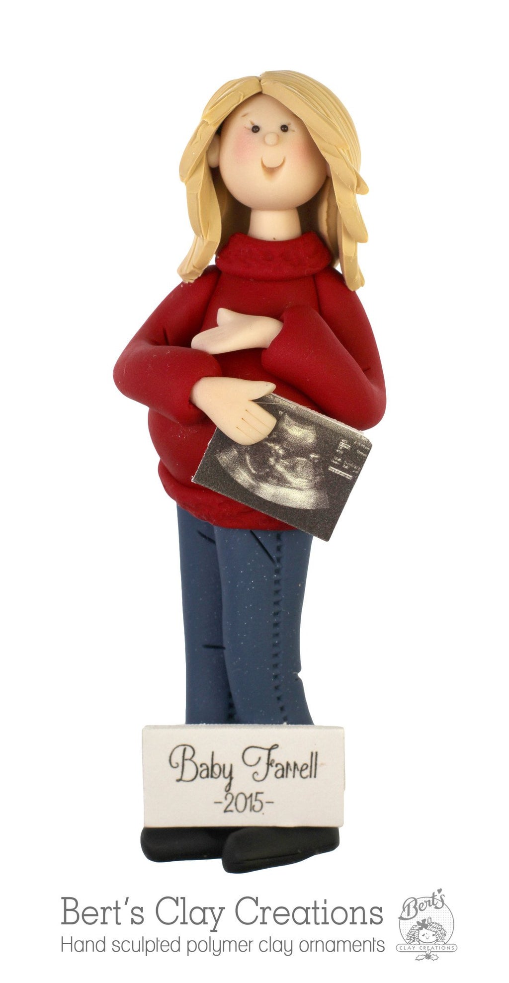 Expecting Mother Ornament - Bert's Clay Creations