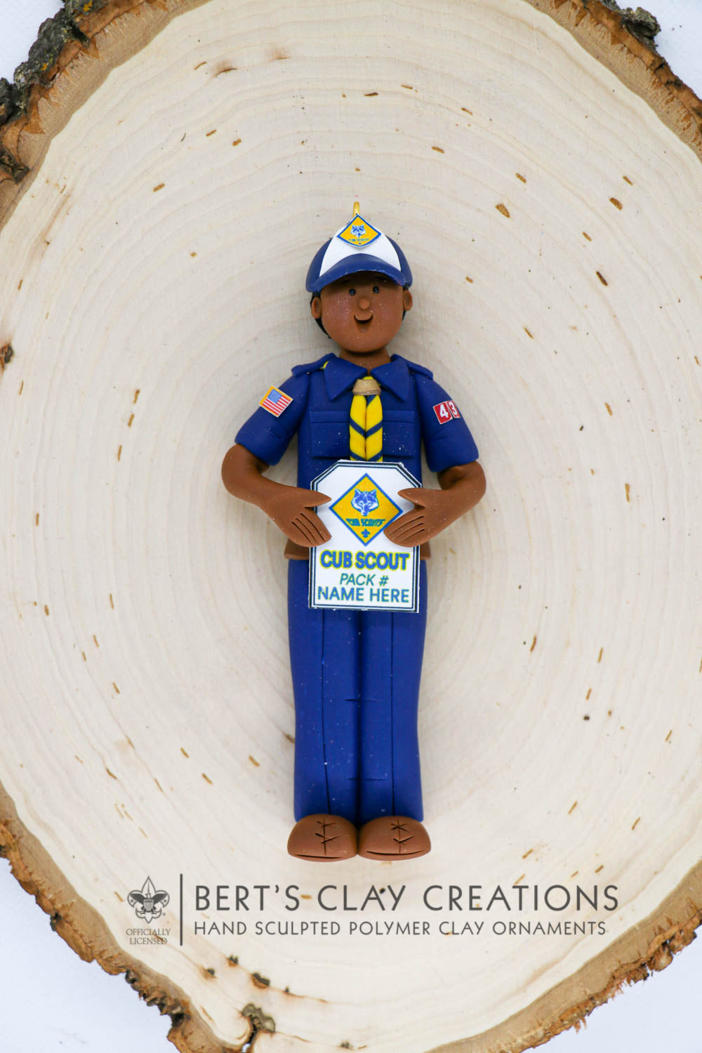 BSA - Cub Scout Ornament (Full Length 2D) - Bert's Clay Creations