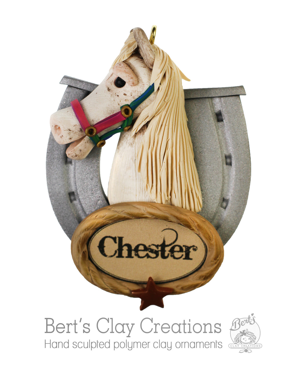 Horse Head Replica Ornament - Bert's Clay Creations