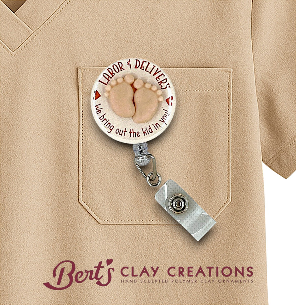 Swappable Badge Reel Topper OB Nurse Badge Labor Delivery Badge We Bring Out The Kid In You Badge Retractable ID Badge New Mom Badge