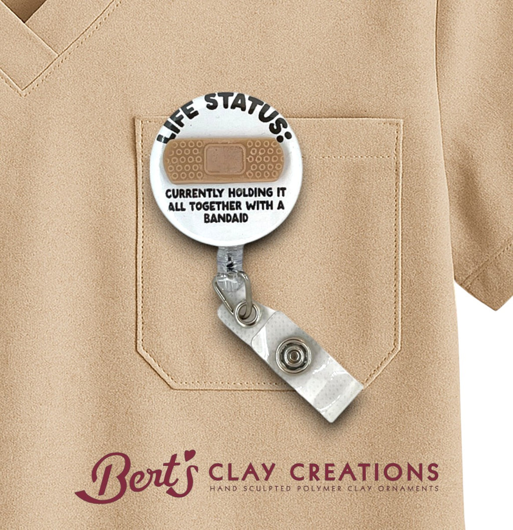 Swappable Badge Reel Topper – Funny Band-Aid ID Clip – Interchangeable Lanyard Accessory – MRI Safe – Nurse Gift – Humor Badge Charm