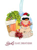 Seas & Greetings – Tropical Snowman Ornament with Custom Name & Year