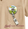 Glamping Girl Badge Topper – Swappable Badge ID Clip – Camping Gift – Handmade Work Accessory – Outdoor Adventure Badge Flair