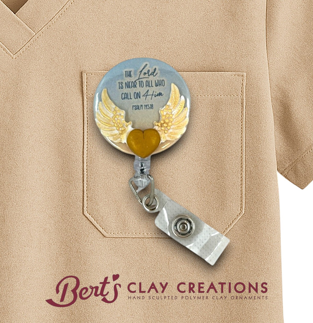 Hope Psalm 71:14 Badge Topper – Swappable Clay ID Clip – Faith-Based Gift – Handmade Work Accessory – Christian Badge Flair