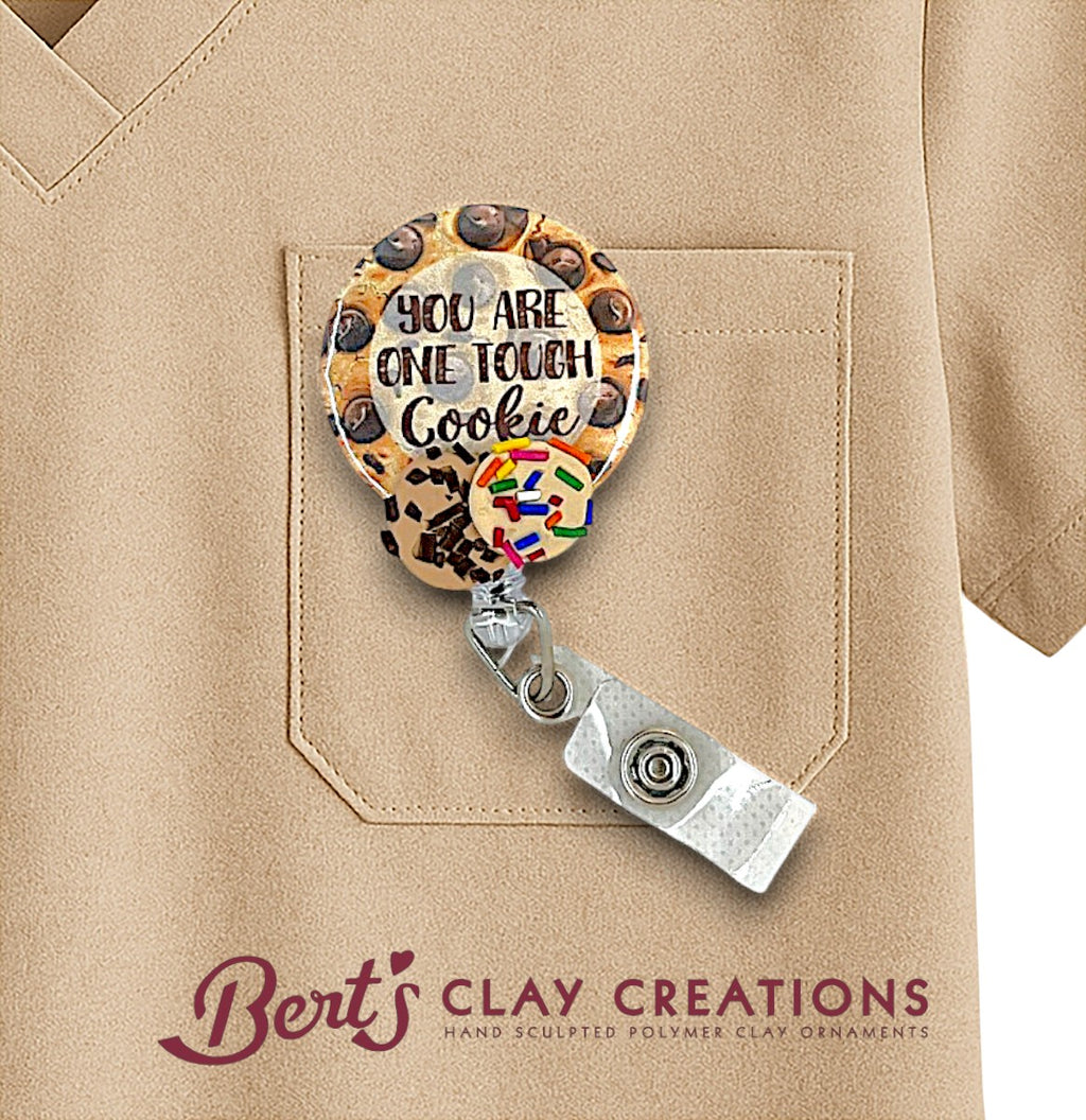 Swappable Badge Reel Topper – Tough Cookie ID Clip – Interchangeable Lanyard Accessory – MRI Safe – Nurse Gift – Cookie Badge Charm