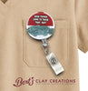 Good Things Come to Those That Bait Badge Topper – Swappable Fishing ID Clip – Handmade Work Accessory – Funny Gift for Anglers