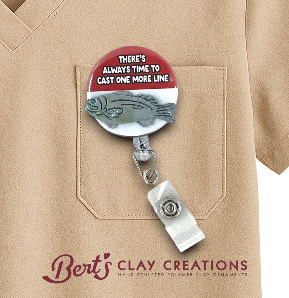 fish badge reels Interchangeable Fish Badge Reel Topper: "Good Things Come to Those That Bait"
