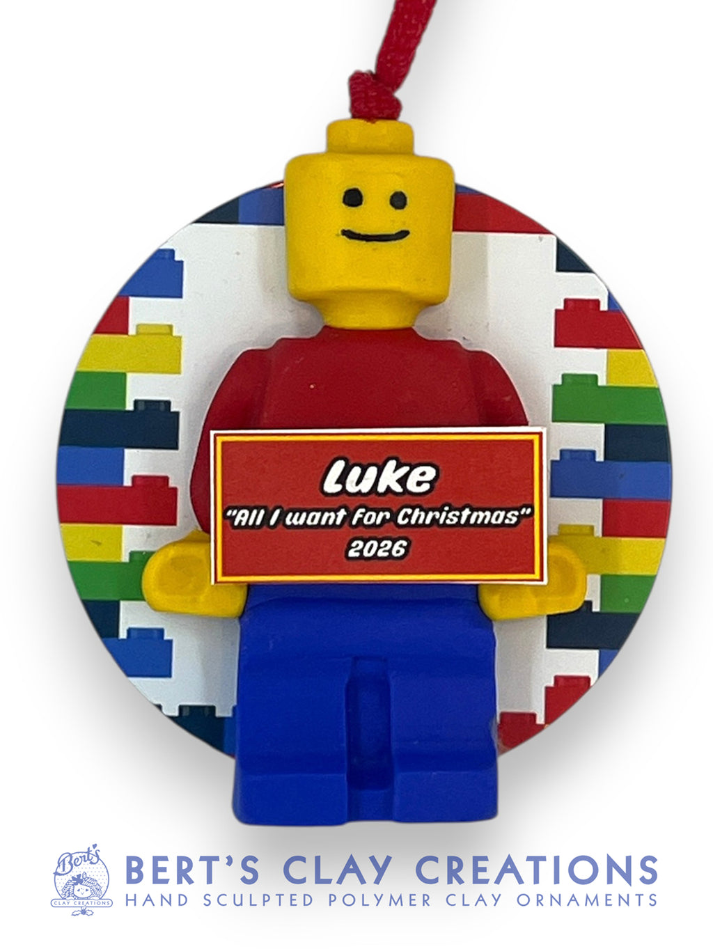 Custom Lego - Style Ornament – Personalized Name & Year
