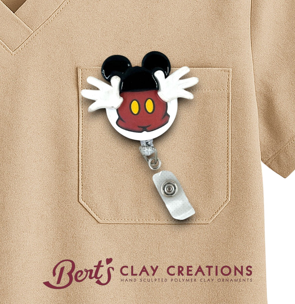 Swappable Badge Reel Topper – Mickey-Inspired ID Clip – Interchangeable Lanyard Accessory – Nurse Gift – Cute Work Badge Charm