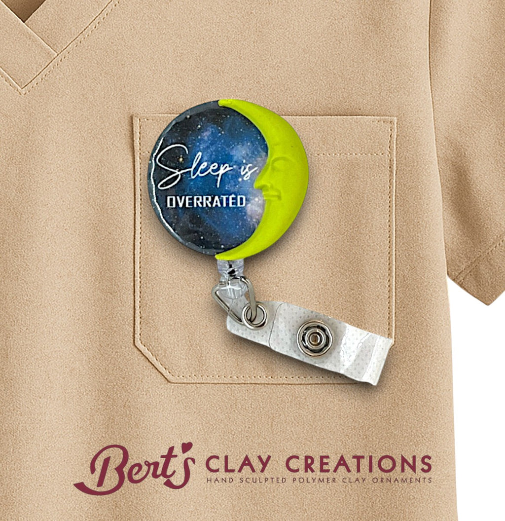 Night Shift Badge Reel – Moon-Themed Swappable ID Clip for Nurses & Healthcare Workers