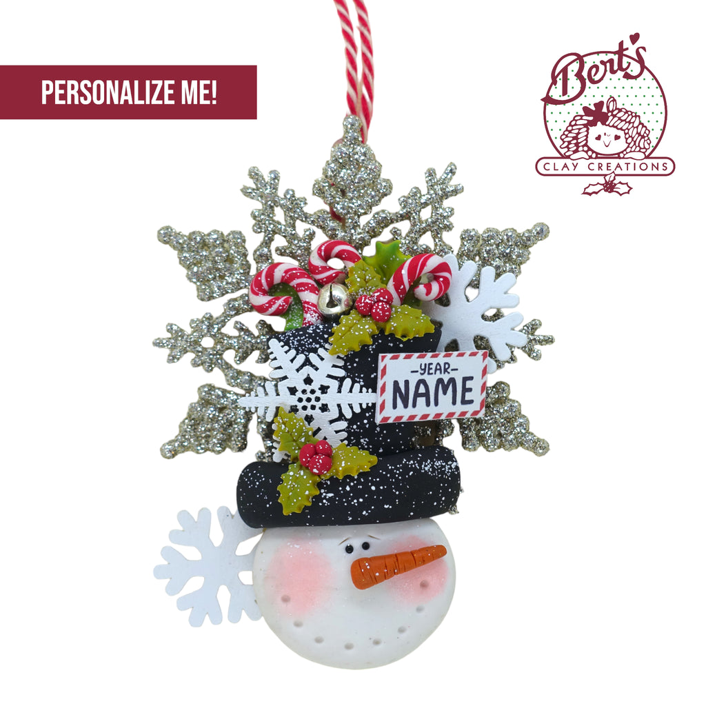 Sparkle Snowflake Snowman Ornament