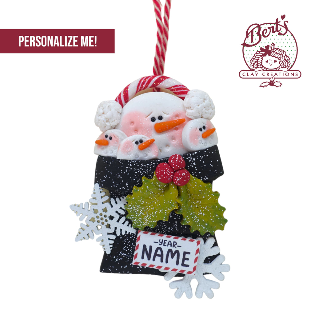 All Bundled Up Snowman Family Ornament
