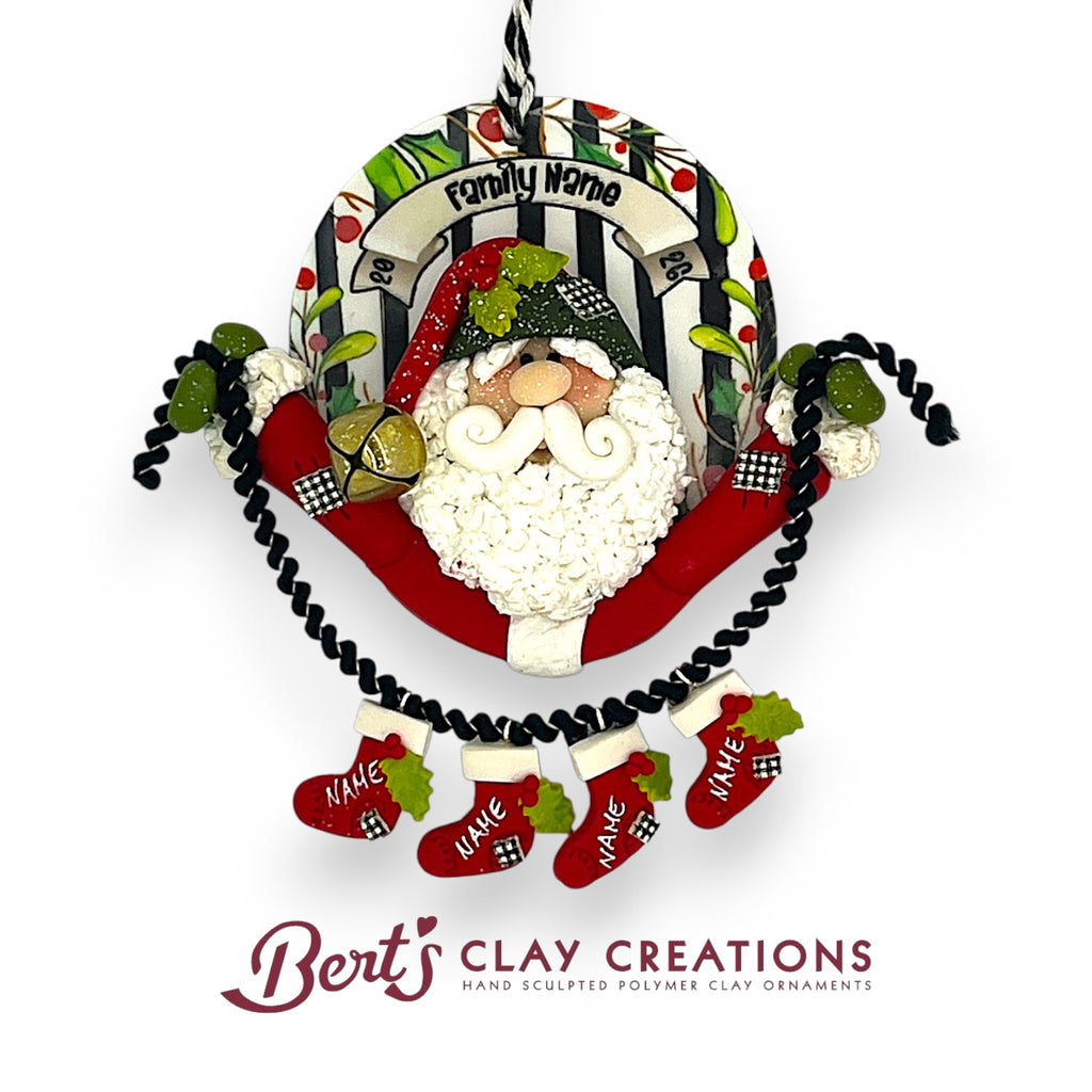 Santa’s Stocking Garland – Custom Family Ornament